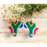 Africa Map Earrings - South African Flag-Inspired