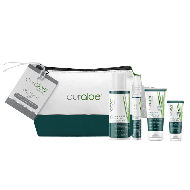 Curaloe Acne Control Aloe Vera Skincare Mini Gift Set For Oily Skin