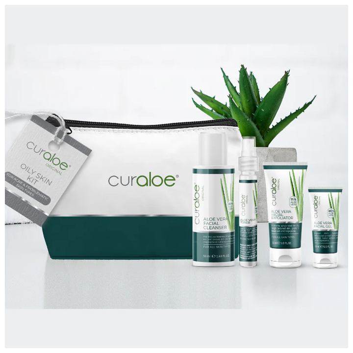 Curaloe Acne Control Aloe Vera Skincare Mini Gift Set For Oily Skin
