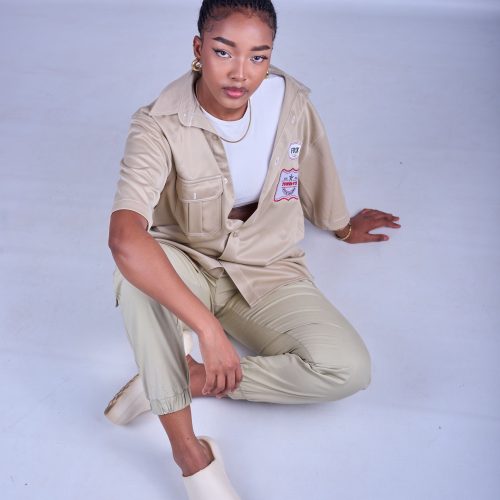 Love is War Khaki Short Sleeve Shirt - Image 4