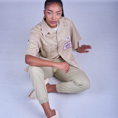 Love is War Khaki Short Sleeve Shirt - Image 3