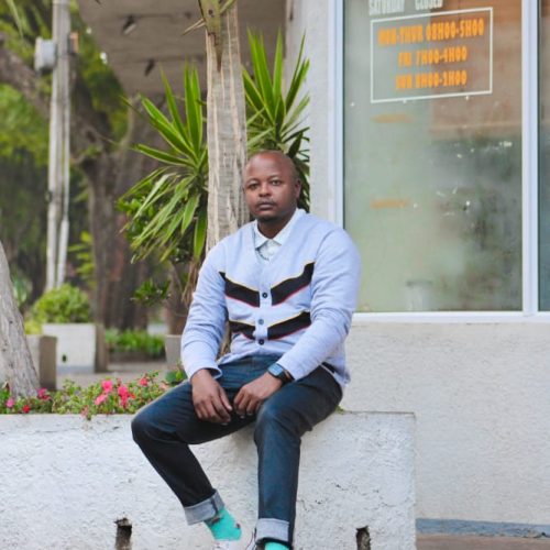 V - Striped Knitted Cardigan - Image 2