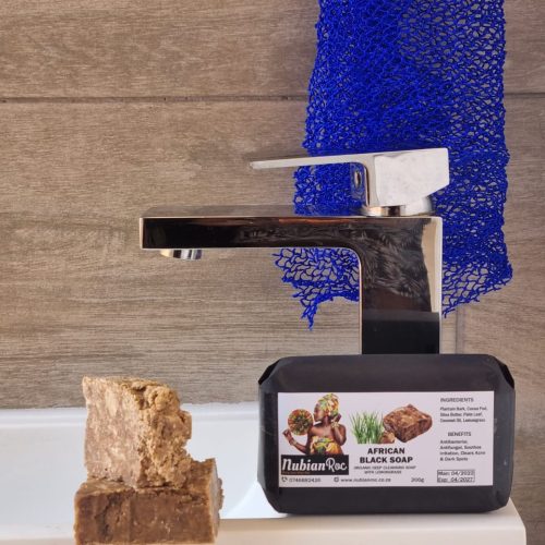 Raw African Black Soap with Lemongrass - 200g - Image 4