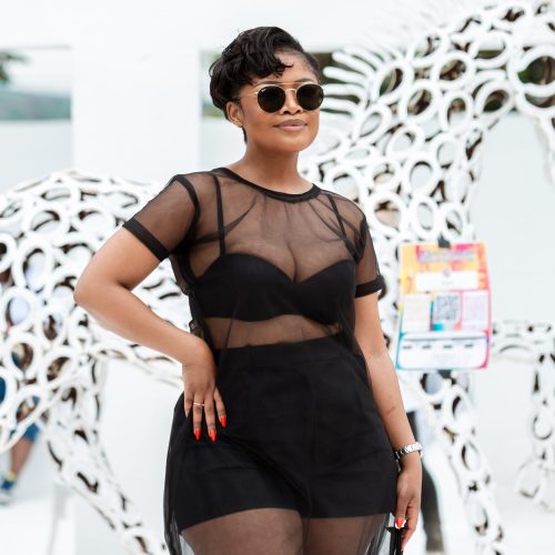 Dress: Black See Through with Frills - Image 2