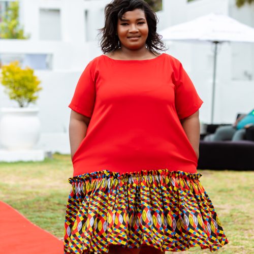 Dress: Red Milano Print - Image 3